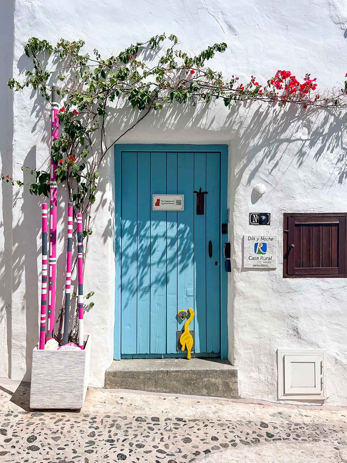 10 Things to Do in Frigiliana, Malaga's Most Charming Town 22 Pretty turquoise doorway in Frigiliana, Spain.
