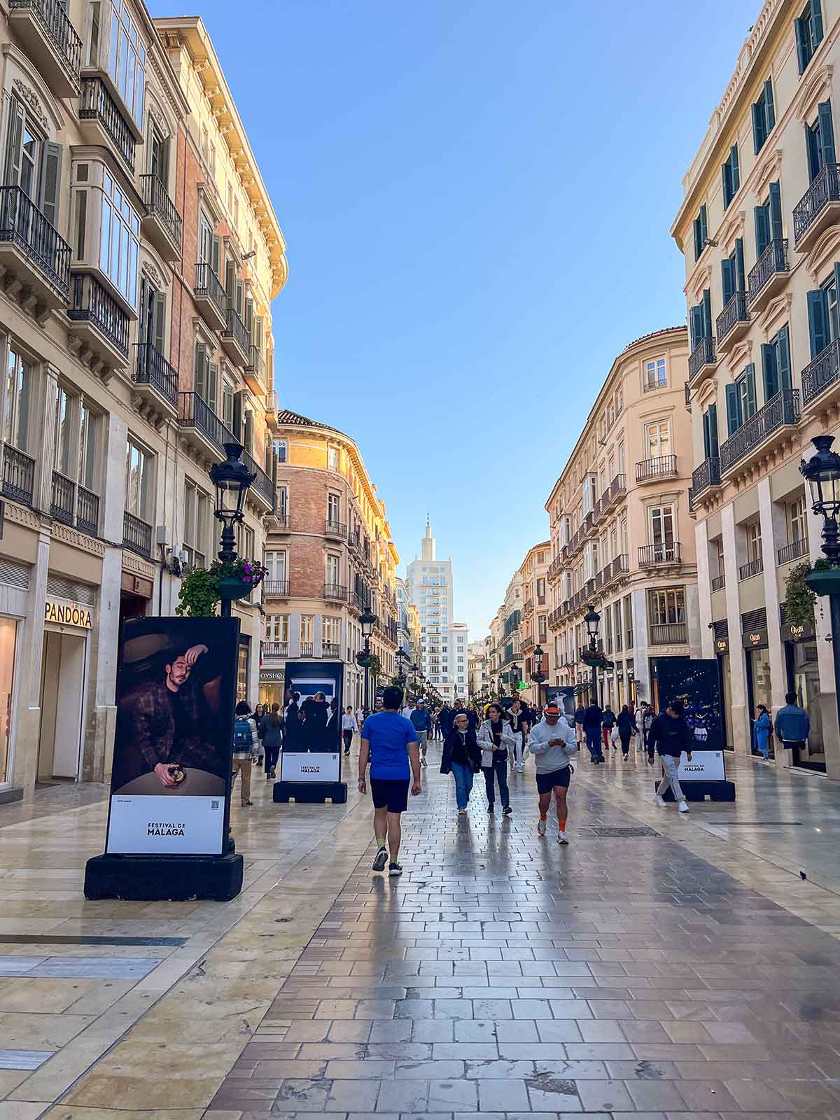 Calle Larios, Malaga's main shopping street.