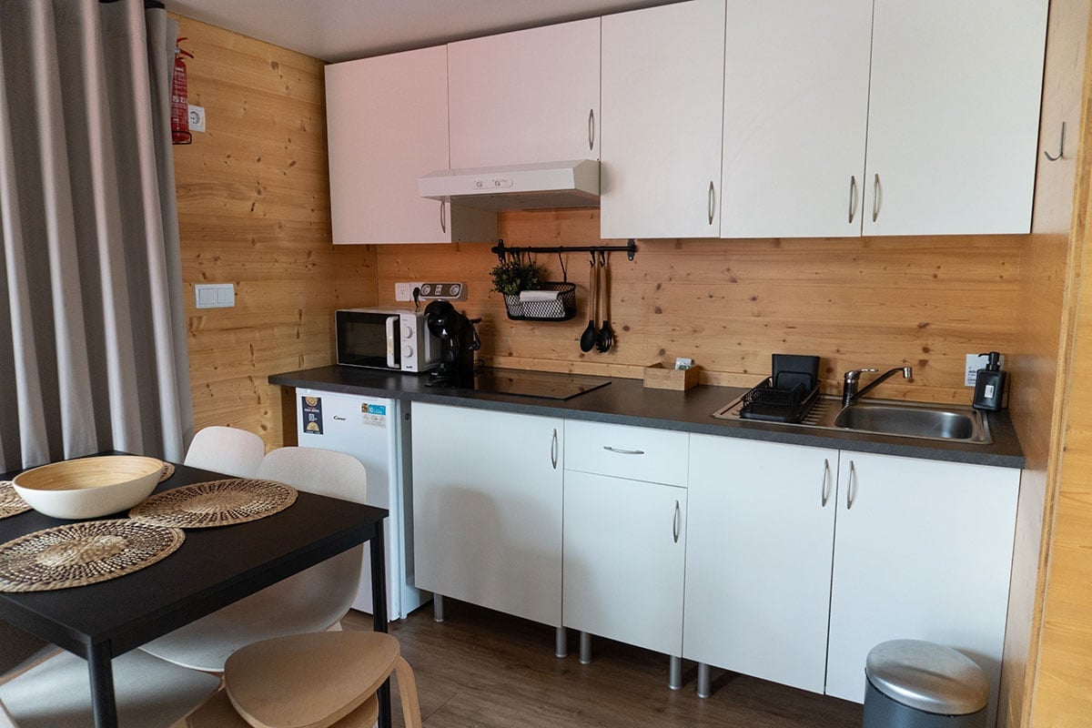 My Review Of Boat Haus, The Floating Hotel in Cadiz 6 Kitchen and table at Modern BoatHaus.