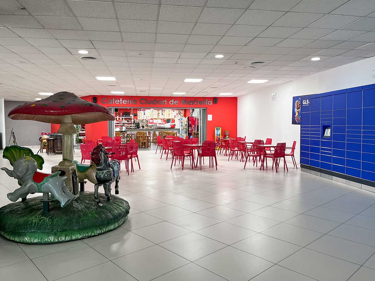 Cafe inside Marbella bus station.