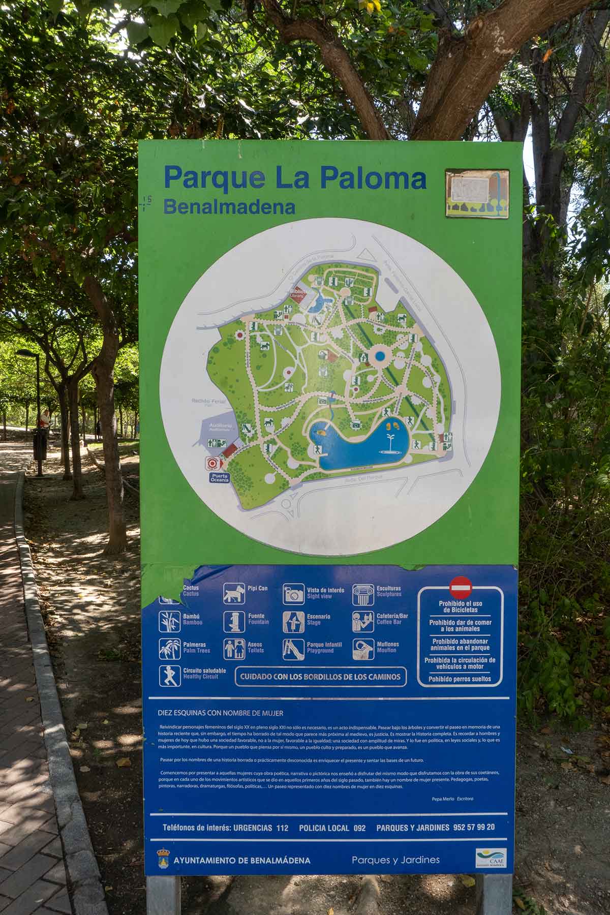 Ultimate Guide to Parque de la Paloma 3 Map of Parque de la Paloma in Benalmadena, Spain.