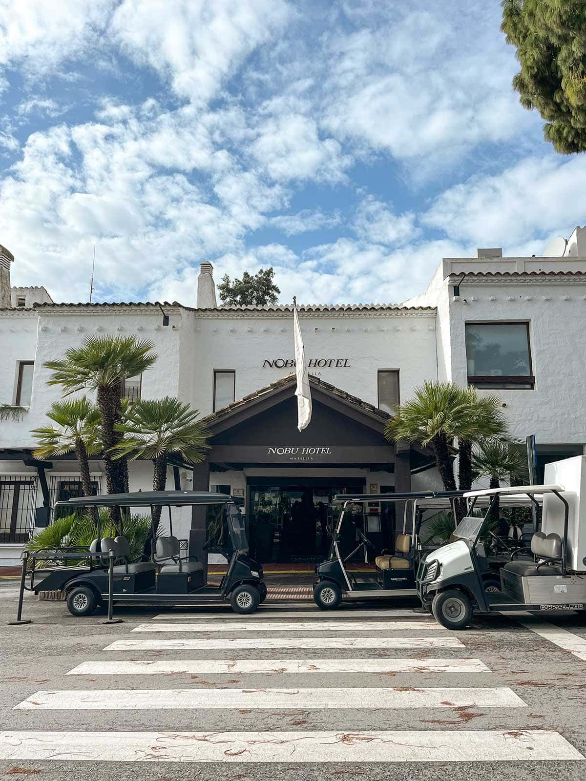 Entrance of Nobu Marbella hotel.