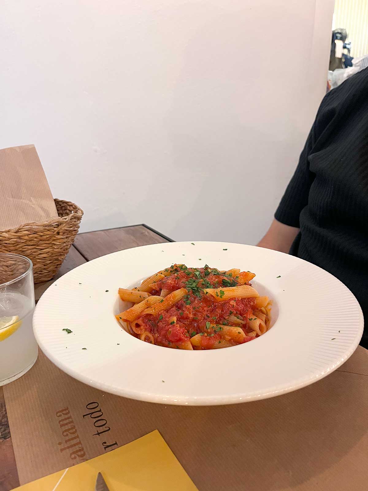 Ultimate Guide to Gluten-Free Seville 4 Arrabbiata pasta at Al Solito Posto in Seville, Spain.