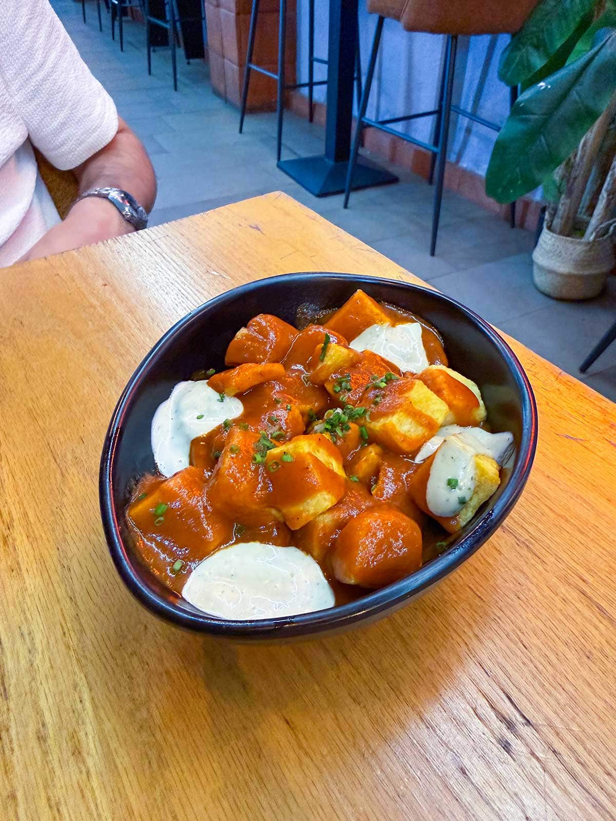Ultimate Guide to Gluten-Free Seville 16 Patatas bravas at La Bastarda Centro in Seville.